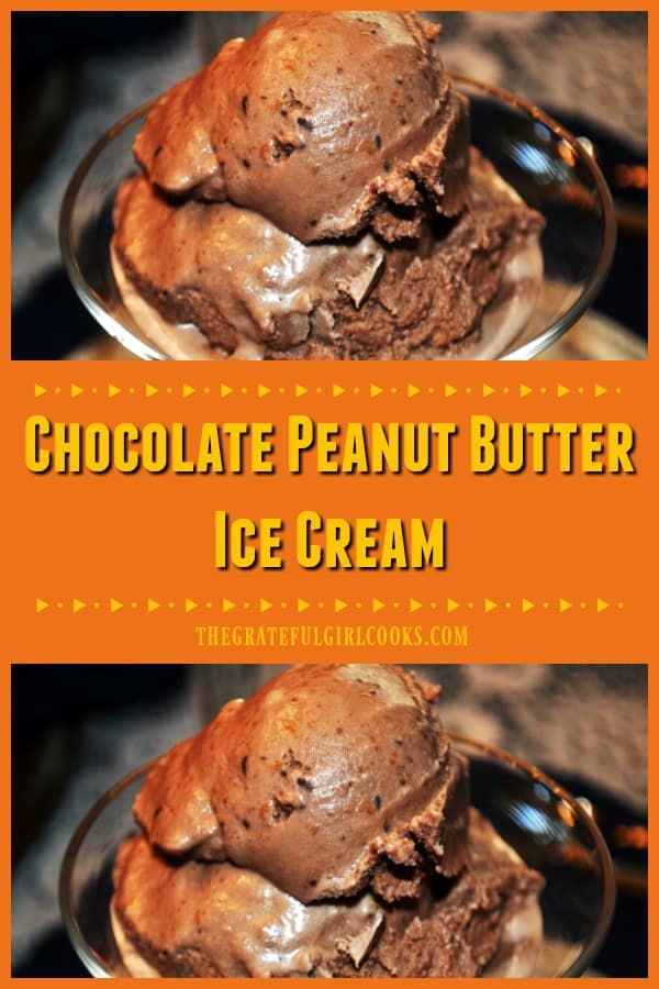 Grab the ol' ice cream maker and enjoy a scoop of this delicious, cold and creamy chocolate peanut butter ice cream! You're gonna love it!