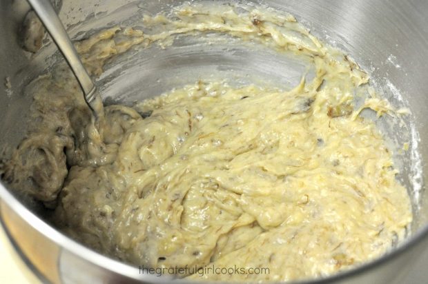 The batter is ready to put into muffin cups for baking.