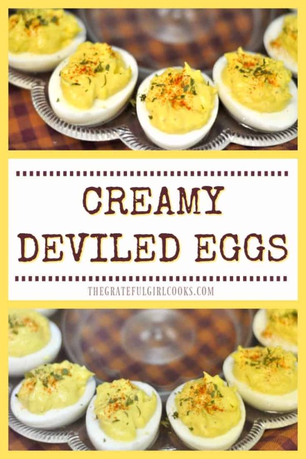 You'll love these yummy, creamy deviled eggs. These classic bite sized appetizers are so simple to prepare, and will be a big hit at any celebration or potluck.