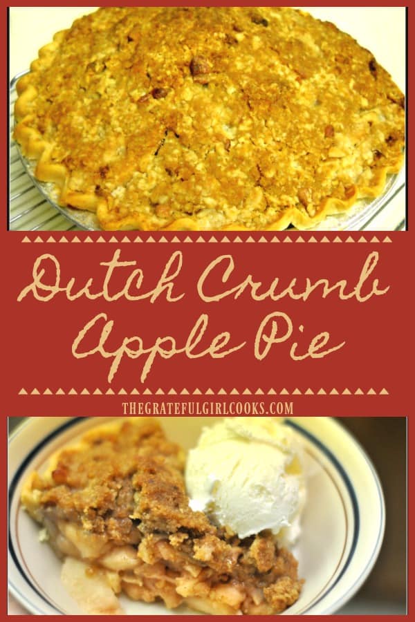 You're gonna LOVE Dutch Crumb Apple Pie! This classic apple pie, topped with buttery pecan streusel crumbs will be a hit with everyone who enjoys dessert!