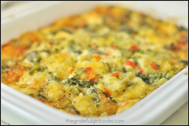 Egg, Cheese & Veggie Breakfast Casserole / The Grateful Girl Cooks!