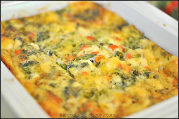 Egg, Cheese & Veggie Breakfast Casserole / The Grateful Girl Cooks!