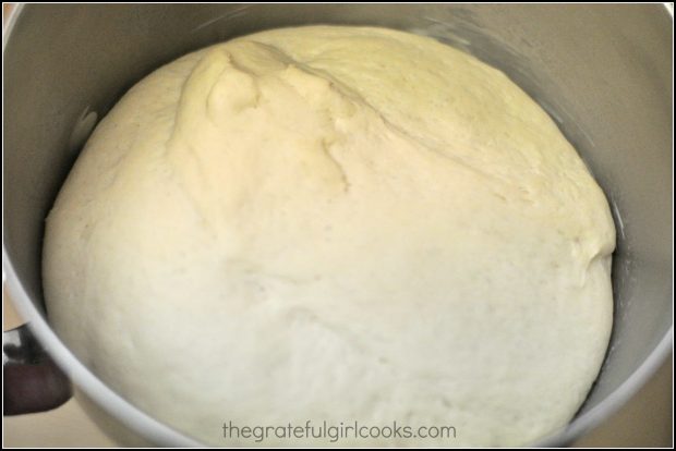 Bagel dough has risen to double it's original size.