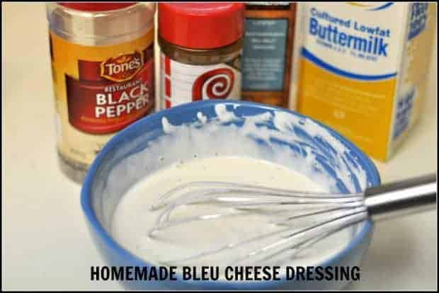 Make delicious, creamy homemade bleu cheese dressing from scratch, with only a few ingredients (a Morton's Steakhouse copycat recipe).