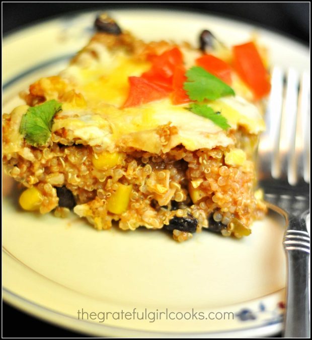 Quinoa Enchilada Casserole (Meatless!) / The Grateful Girl Cooks!