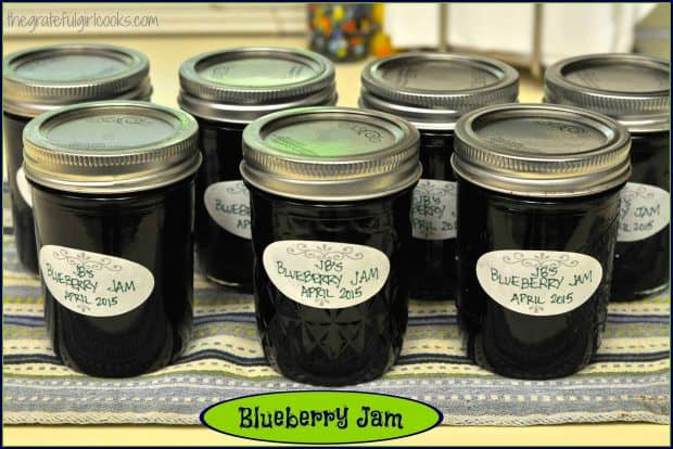 Homemade blueberry jam- nothing beats the fresh taste of these delicious preserves! Recipe includes instructions on how to can jars for long term storage!