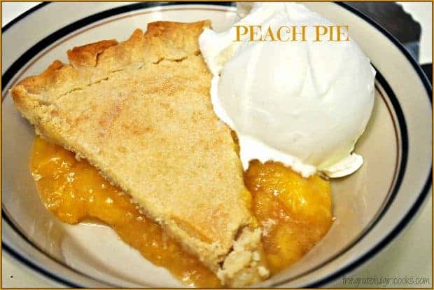 How about a slice of old-fashioned, made from scratch, fresh Peach Pie? Savor the flavors of summertime with this delicious, easy to make, homemade pie!