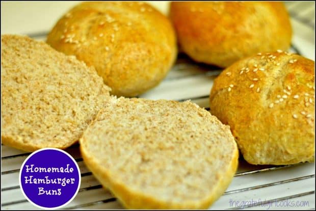 Learn how to make homemade hamburger buns from scratch! The recipe makes 15 buns, which are perfect for burgers and other sandwiches!