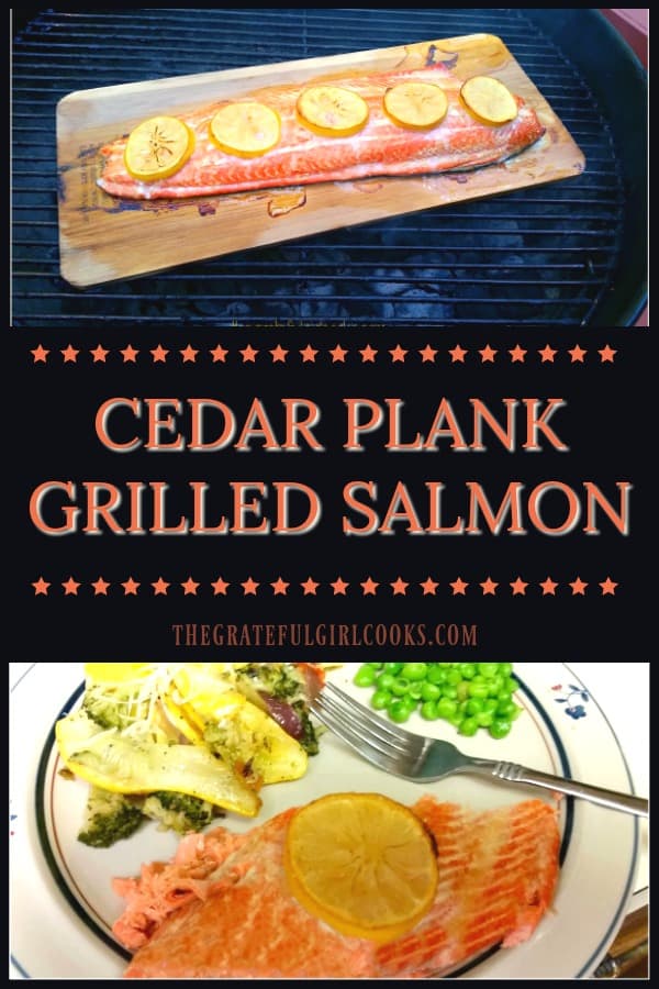 Cedar Plank Grilled Salmon with butter, lemon and spices is a simple, easy way to BBQ outside on hot, summer days! 