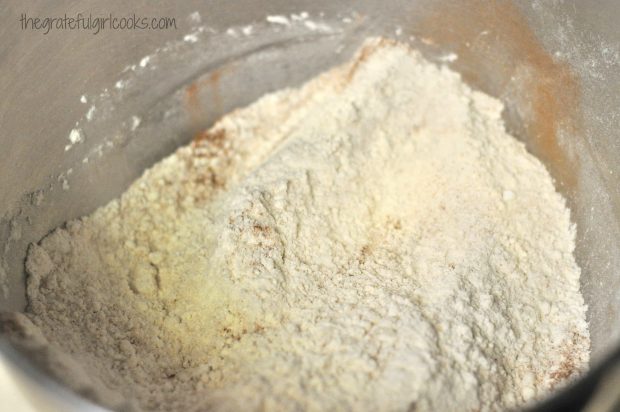 Flour and spices in bowl