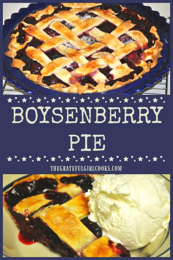 Enjoy the flavor of summer berries with homemade Boysenberry Pie! Serve a slice topped with vanilla ice cream for a classic, delicious dessert!