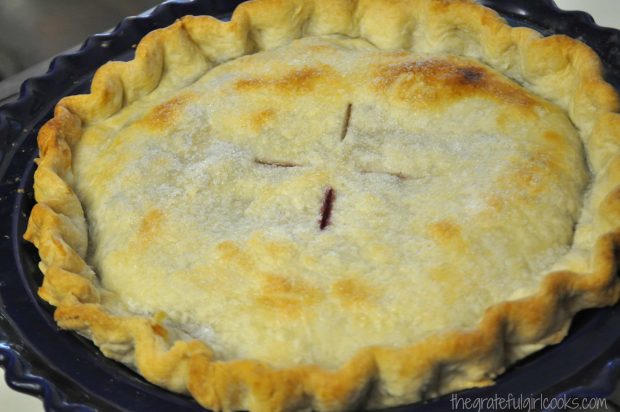 Boysenberry Pie, with a traditional double crust.