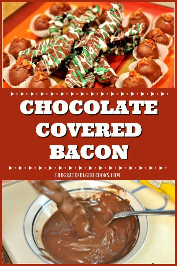 Chocolate-covered bacon is both sweet and salty, incredibly easy to make, and is a very unique, but DELICIOUS crispy treat you will LOVE!!