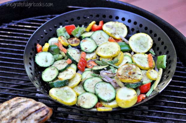 Summer veggies grilling on the BBQ.