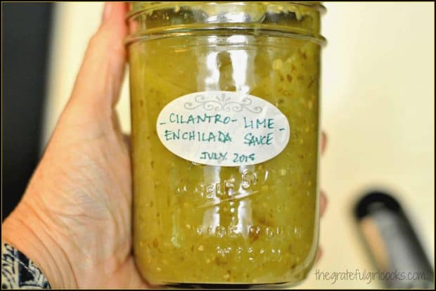 This delicious green enchilada sauce features the Southwest flavors of tomatillos, cilantro, and lime, and can be used for enchiladas, tacos, quesadillas, etc.