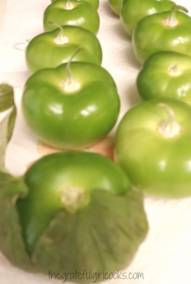 Tomatillos are used to make cilantro lime enchilada sauce.