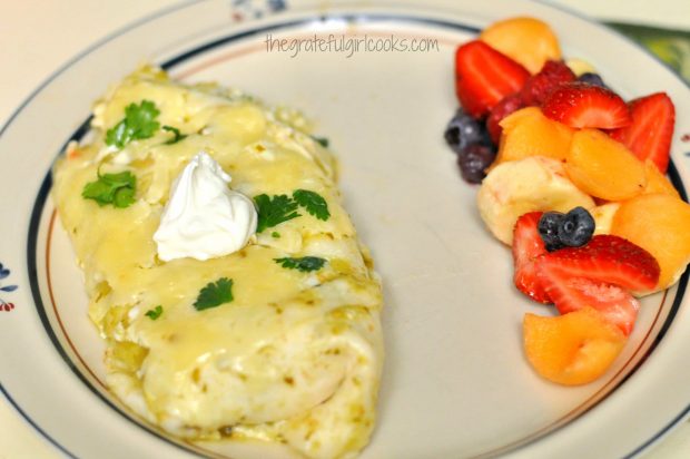 Pork Enchiladas With Cilantro Lime Sauce / The Grateful Girl Cooks!