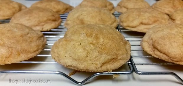 The cookies are puffy in the middle due to the cheesecake filling.