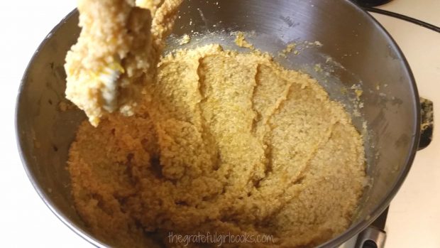 Pumpkin snickerdoodle batter is blended.