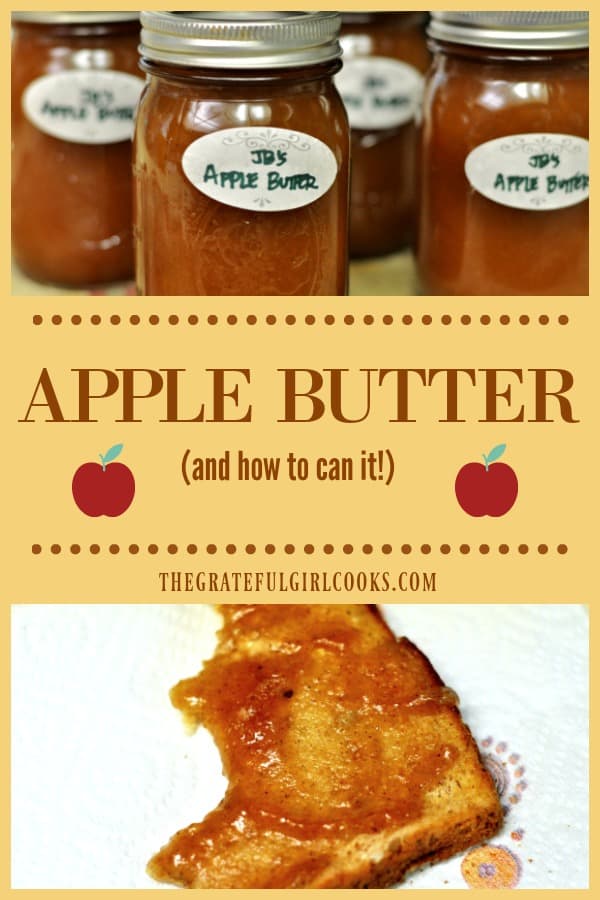 Smooth creamy apple butter is a delicious topping for toast, pound cake, or can be a sauce for roast pork. Learn how to can it with step by step instructions.