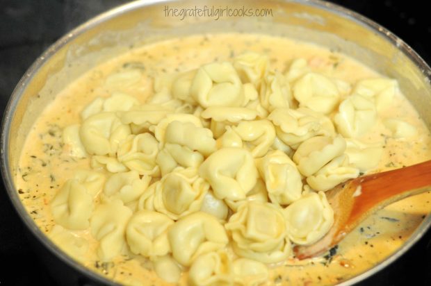 Cheese Tortellini in a Tomato-Spinach Cream Sauce / The Grateful Girl Cooks!