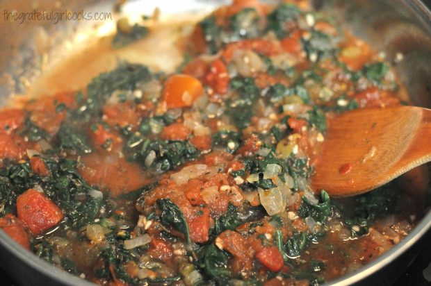 Cheese Tortellini in a Tomato-Spinach Cream Sauce / The Grateful Girl Cooks!