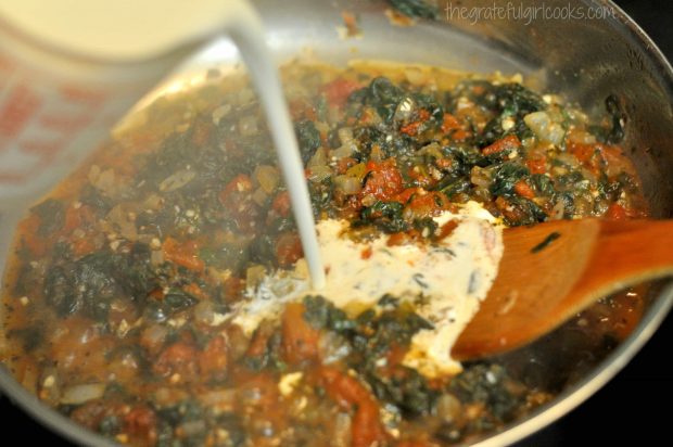 Cheese Tortellini in a Tomato-Spinach Cream Sauce / The Grateful Girl Cooks!