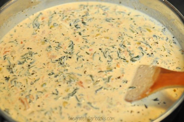 Cheese Tortellini in a Tomato-Spinach Cream Sauce / The Grateful Girl Cooks!