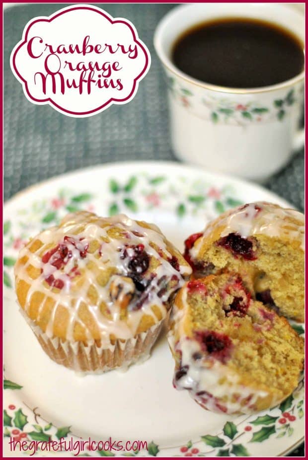 Cranberry Orange Muffins are easy to make, loaded with orange zest and juice, and drizzled with a sweet citrus glaze! They're a delicious breakfast treat!