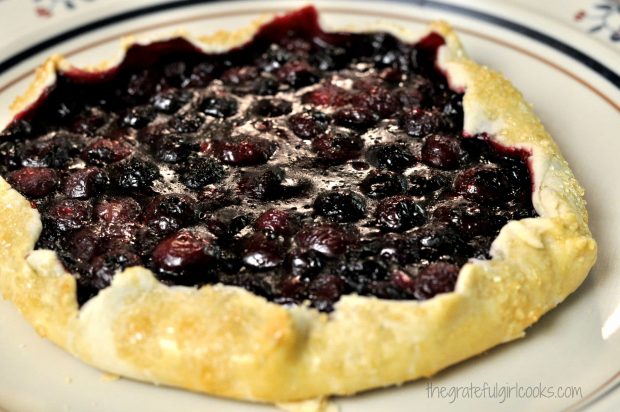 Blueberry galette on plate