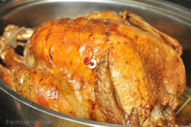 Roast turkey is used to make creamy turkey wild rice soup.