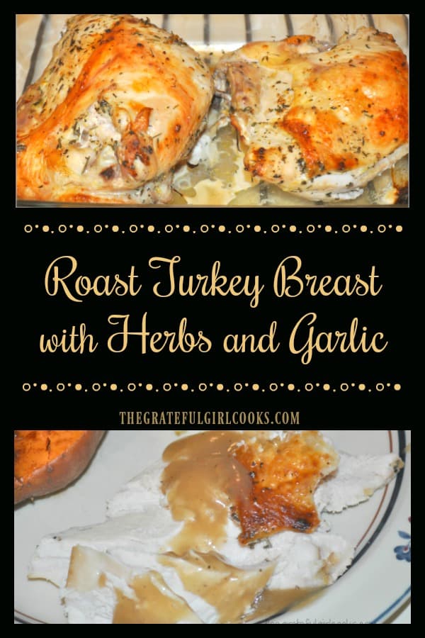 It's easy to cook a healthy, lean, delicious roast turkey breast with a coating of olive oil and a spice mix of herbs and garlic in under an hour!