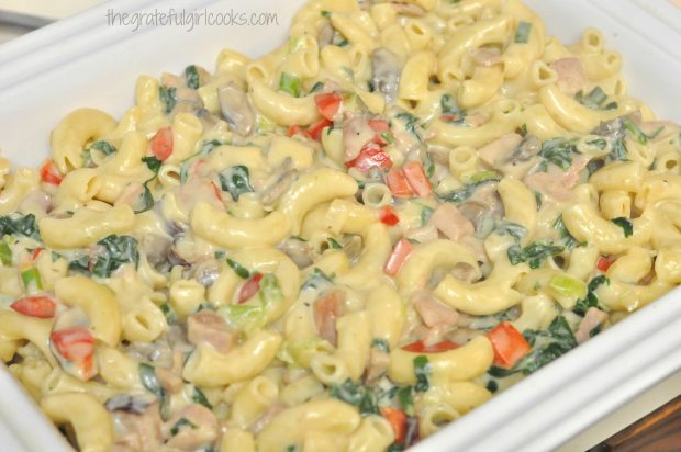 Cheesy Ham, Spinach & Macaroni Bake / The Grateful Girl Cooks!