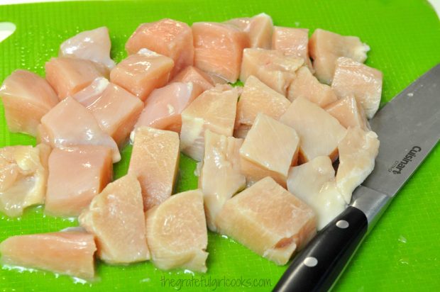Chicken breasts, cut into cubes for kabobs