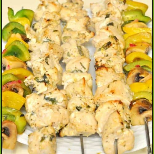 Lemon & Garlic Chicken Kabobs / The Grateful Girl Cooks!