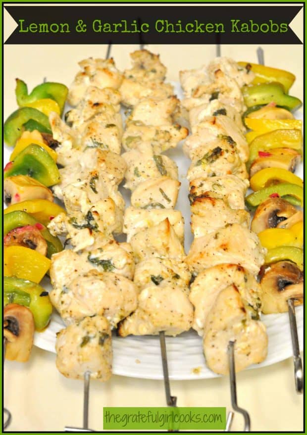 Lemon & Garlic Chicken Kabobs / The Grateful Girl Cooks!