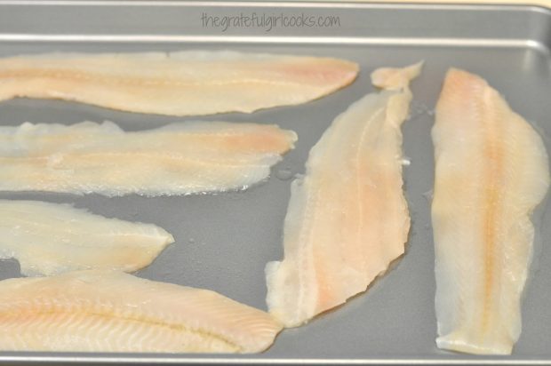 Dover sole fillets ready to cook.