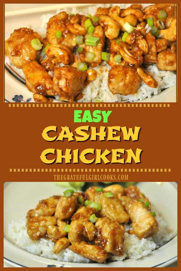 Your friends and family will love easy cashew chicken (a favorite Chinese dish) , that can be made in 20 minutes, for a fraction of the cost of takeout!