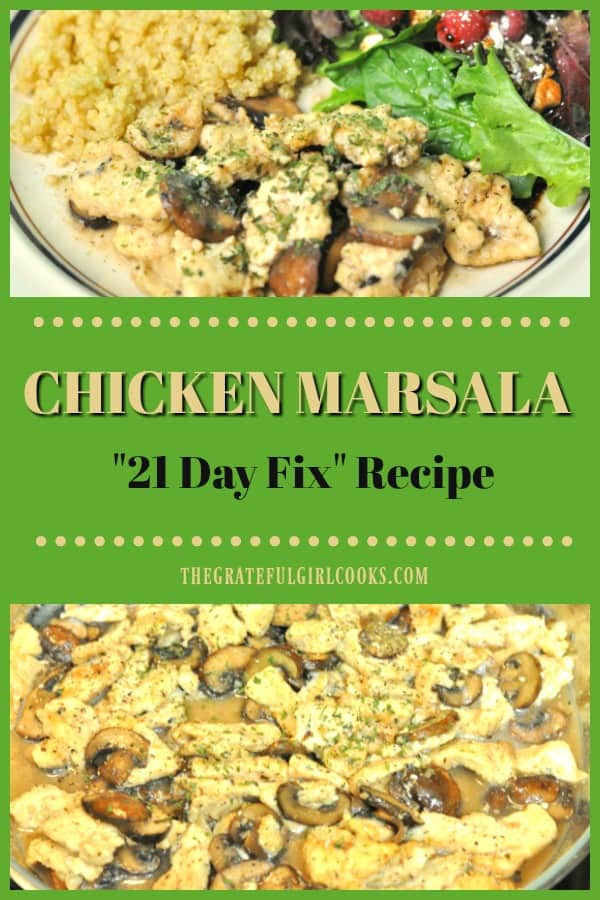 Chicken Marsala - "21 Day Fix" Recipe / The Grateful Girl Cooks!