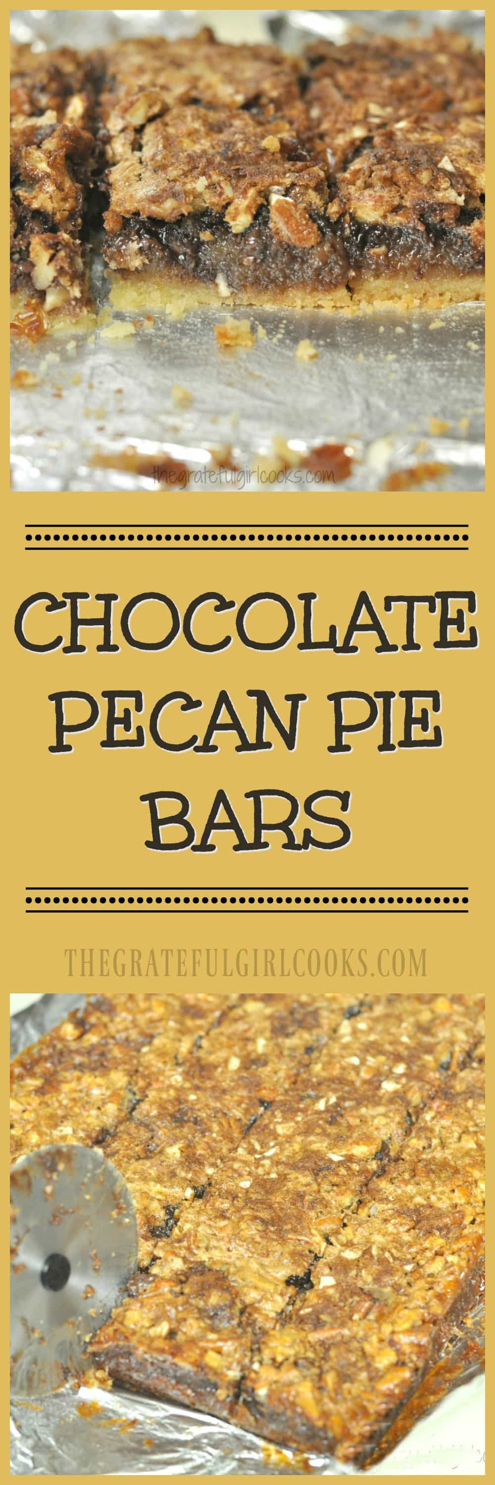Chocolate Pecan Pie Bars / The Grateful Girl Cooks! Chocolate Pecan Pie Bars / The Grateful Girl Cooks!