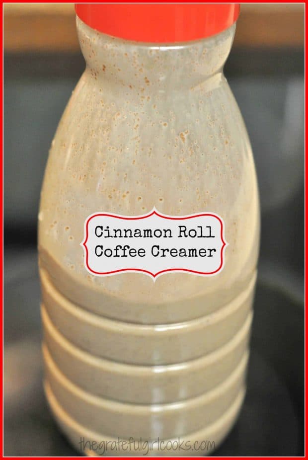 Cinnamon Roll Coffee Creamer is a quick and easy, made from scratch recipe for making your own yummy coffee creamer (with the flavor of a great cinnamon roll)!