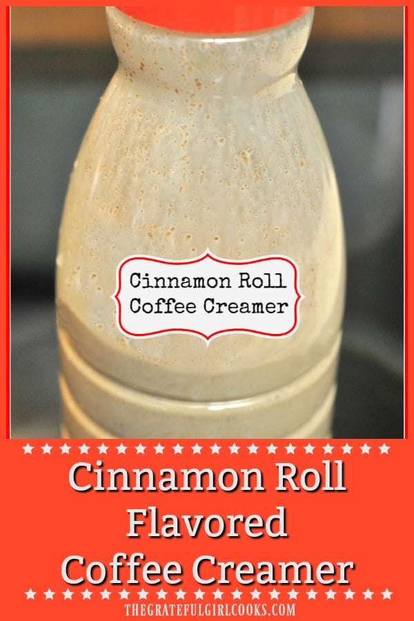 Cinnamon Roll Coffee Creamer is a quick and easy, made from scratch recipe for making your own yummy coffee creamer (with the flavor of a great cinnamon roll)!