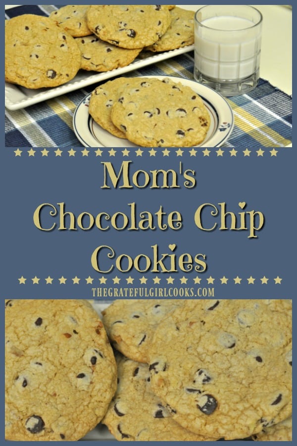 Can anything beat Mom's Chocolate Chip Cookies? They're huge, soft on the inside, crisp on the outside, and filled with chocolate chips and pecans. 