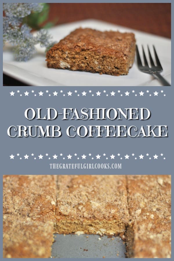 Simple yet delicious old-fashioned crumb coffeecake from recipe originally prepared for Los Angeles City School District students many years ago.
