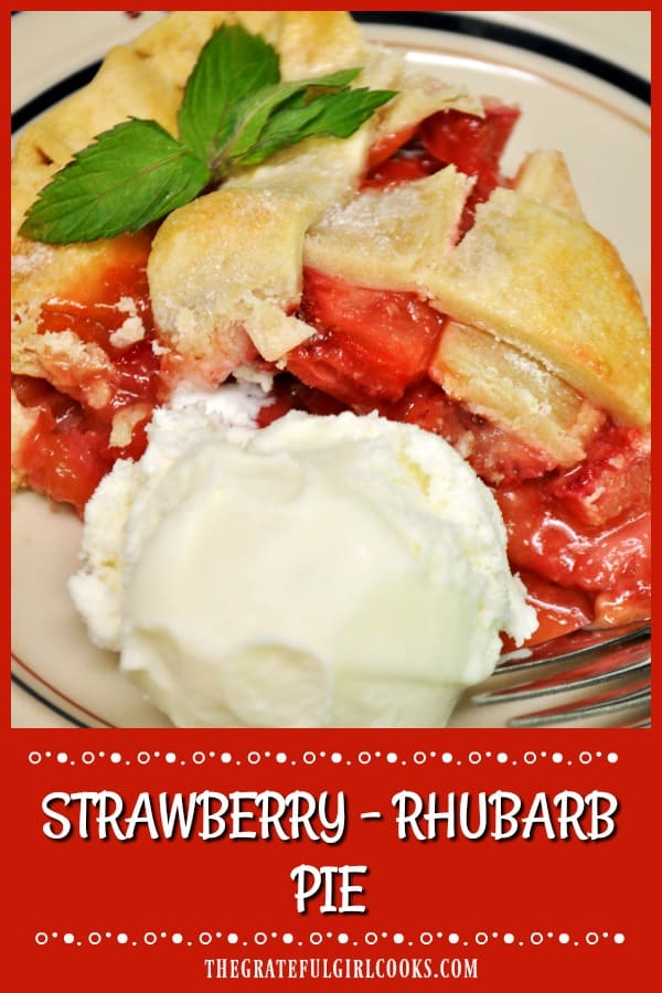 Nothing beats the taste of a classic strawberry-rhubarb pie! This double crusted pie is delicious, packed with fresh fruit, and is quite easy to make!