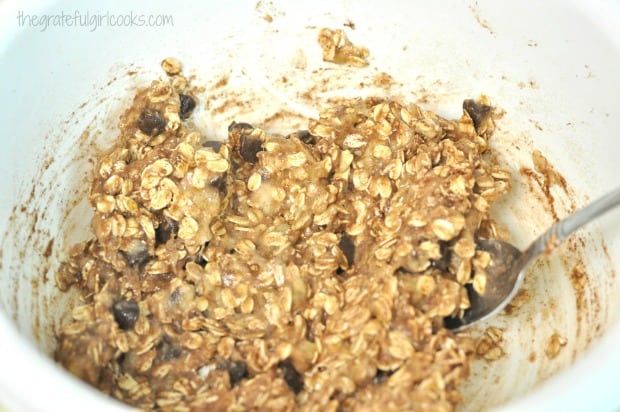 Batter for 21 Day Fix oatmeal chocolate chip cookies.