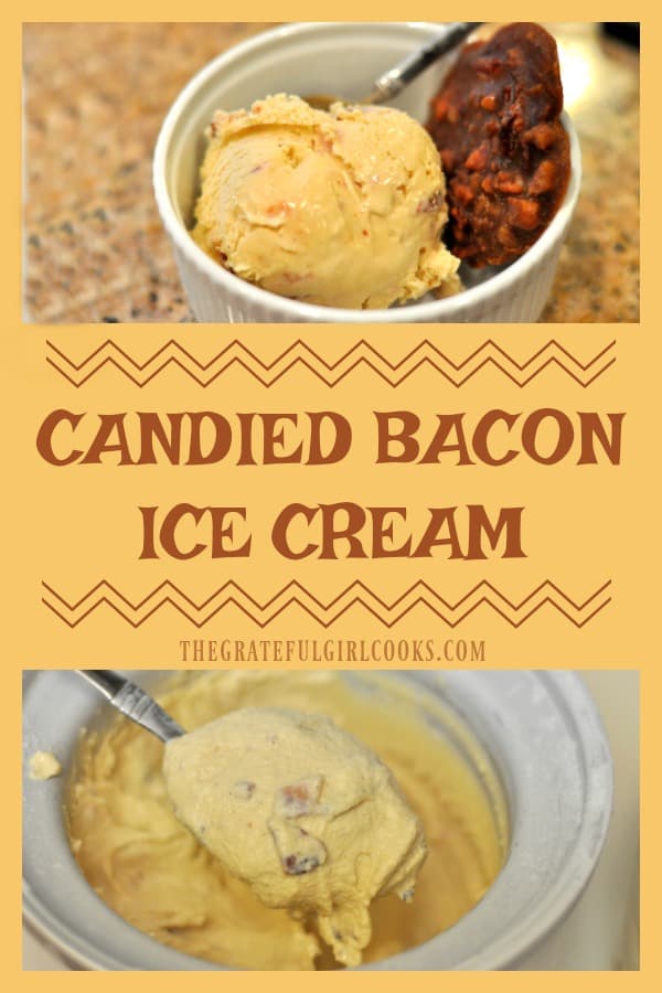  Bacon makes everything better, including desserts, with this amazing, delicious homemade ice cream flavored with candied bacon, cinnamon, rum, and brown sugar!