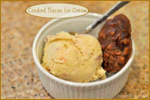  Bacon makes everything better, including desserts, with this amazing, delicious homemade ice cream flavored with candied bacon, cinnamon, rum, and brown sugar!