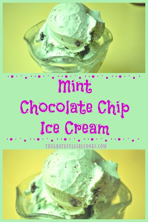 Nothing quite beats the taste of homemade Mint Chocolate Chip Ice Cream! Enjoy this cool, creamy treat any time of the year!