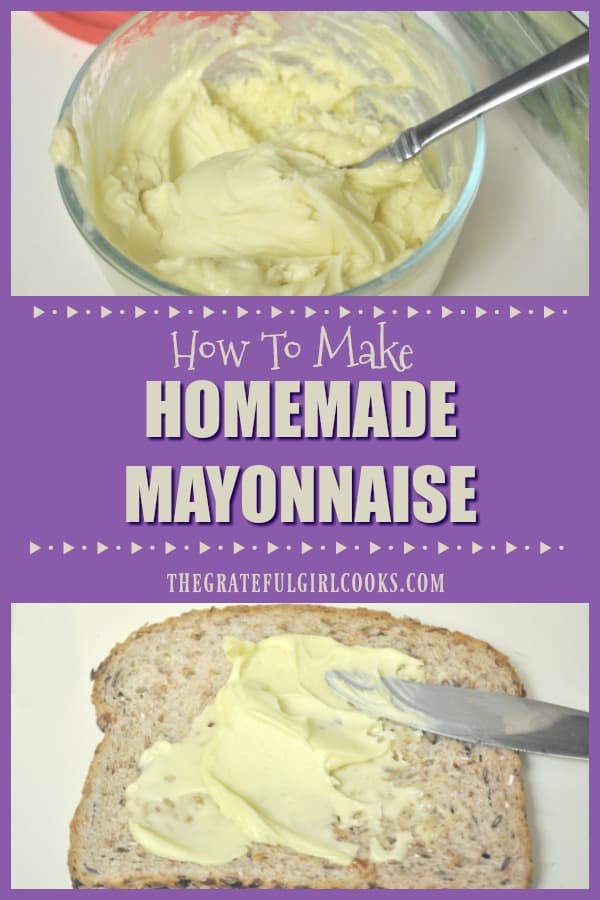 It's EASY to make your own homemade mayonnaise from scratch, to use on sandwiches, or in other dishes, using only a few simple household ingredients!
